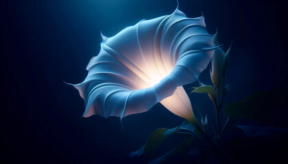Fototapeta premium A Moonflower night bloom, Ai generated image