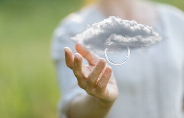 Cloud data processing concept displayed in nature.