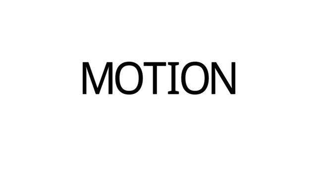 text animation title MOTION transparent background