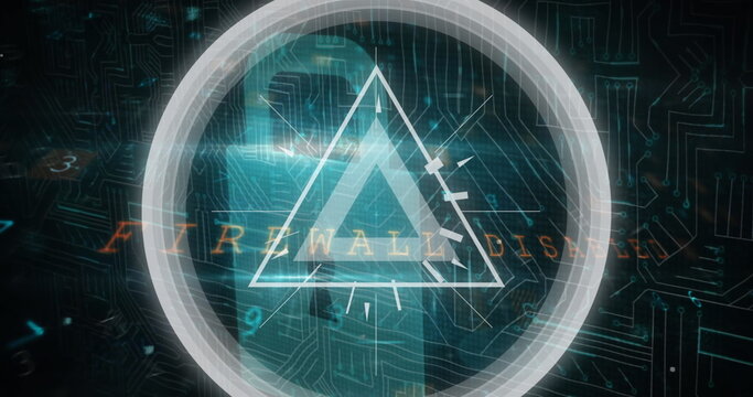 Displaying concentric ring and triangles on security dashboard with firewall disabled message