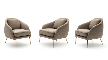 A set of elegant and modern chairs in neutral tones, perfect for enhancing any living space
