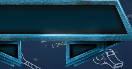 Displaying turquoise-blue banner hovering over schematic interface, pipe drawing and code 1710468