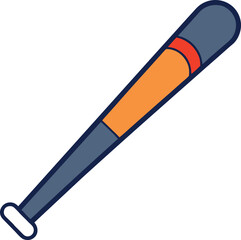 baseball bat icon on transparent background