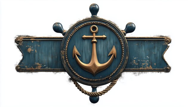 Pristine Collection Of Vintage Nautical Graphics And Emblems With Grunge Effects For A Classic Maritime Look And Feel.