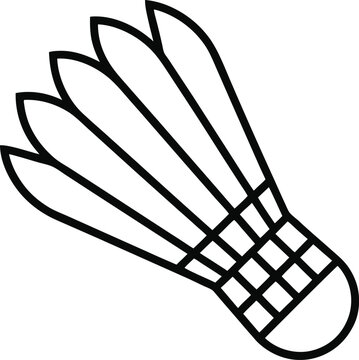 Racket fether outline icon on transparent background 