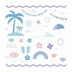 Tropical Summer Vibes Vector – Bright, Cheerful, Vacation-Themed EPS Design