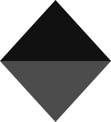 Obraz premium squared rhombus horizontally divided into two parts.