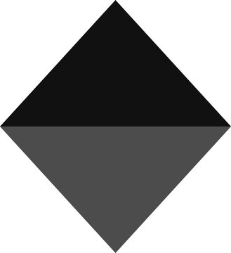 squared rhombus horizontally divided into two parts.