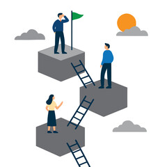 career ladder analogy vector © My_Vector