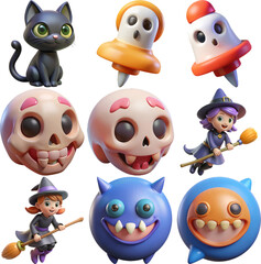 Adorable 3d halloween character collection