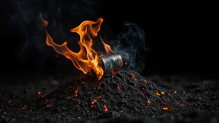 Lithium battery technology being caught on fire, danger battery charging	
