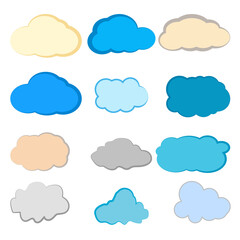 Cloud icon, symbol set  Cloud computing icon colorful version for your designs, Vector illustration.