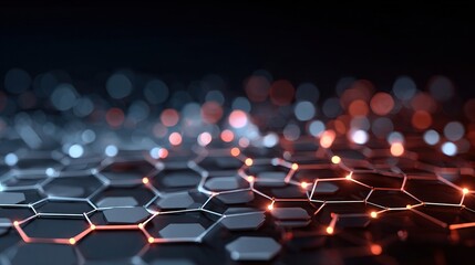 Obraz premium Abstract Technology Network Background with Layered Hexagonal Patterns