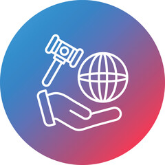 Diplomacy Line Gradient Circle Background Icon