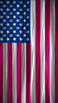 usa waving flag animation with overlay strips in vertical style for social media. concept for national holiday, events and programs.