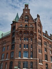 Vertical shot of modern builldings in Hamburg, Germany
