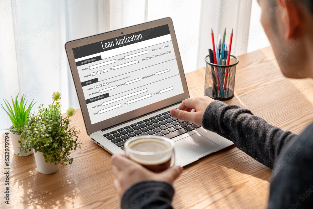 Wall mural online loan application form for modish digital information collection on the internet network