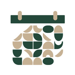 Abstract calendar icon for ESG planning, sustainability tracking and corporate deadlines

