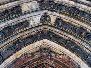 Low-angle view of modern buildings in Hamburg, Germany