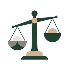 Scales icon representing balance, justice and ESG corporate ethics

