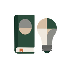 Book and light bulb icon representing education and ESG innovation