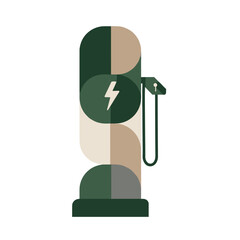 Electric vehicle charging station icon for sustainable transport themes