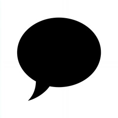 A black circle with a speech bubble inside. Concept of emptiness and loneliness