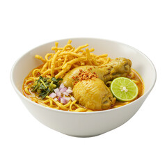 Golden Khao Soi Chicken Noodle Soup with Crispy Garnishes