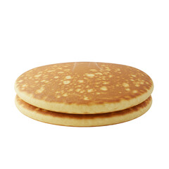 Two Golden Brown Pancakes Stacked on Transparent Background