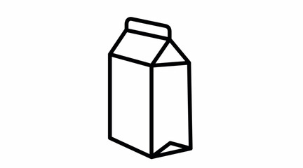 Milk Box Icon. Vector isolated editable black and white simple illustration of a milk box