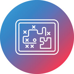 Startegy Line Gradient Circle Background Icon