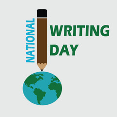 National Writing Day concept for Poster, banner, card, background Vector illustration design 