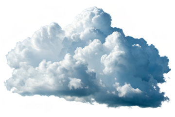 Fluffy cloudscape graphic resource for weather forecast and design needs isolated on transparent background