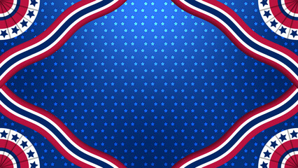 united states of america national flag texture background with lines, circle and blue star background with copy space. concept animation for national holiday decoration.
