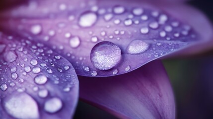 water drops on a purple flower