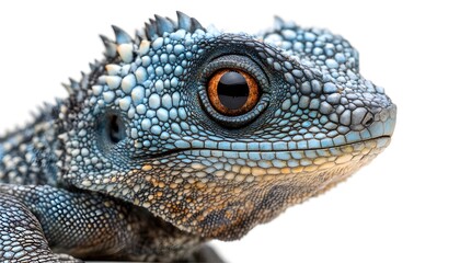 Fototapeta premium Close-up view of a lizard's head.