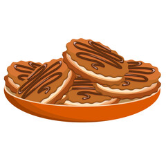 cookies with cream filling on a plate