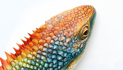 Fototapeta premium Close-up view of a colorful lizard's skin.