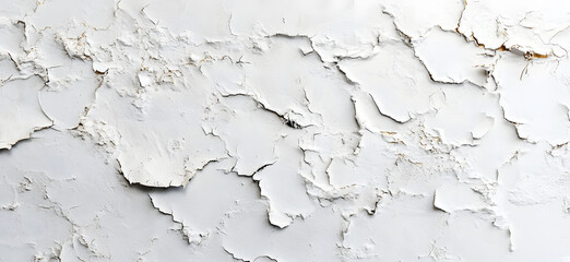Fototapeta premium Textured white wall with peeling paint creating abstract patterns and layers