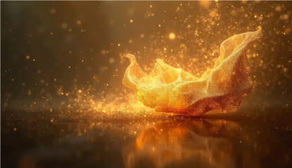 A vibrant hot air balloon ascends into the cosmos, its design illuminated by fiery sun colors against a star-filled backdrop