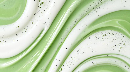 Abstract green and white swirl pattern with speckled texture for modern design