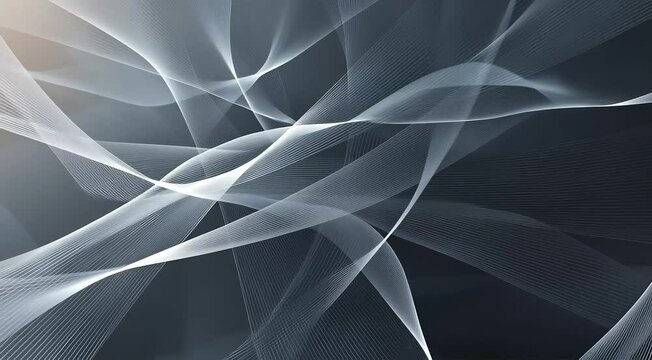 Soft geometric lines crossing each other in various directions, gradually forming intricate abstract patterns