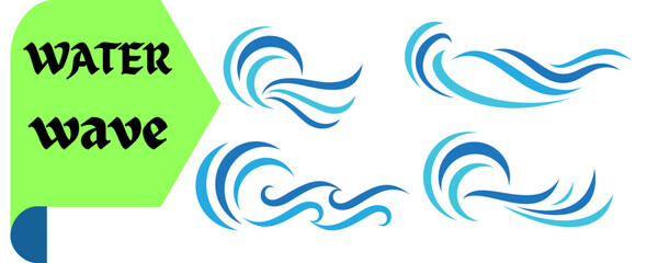 Set of Water Waves Vector Illustration – Ocean Ripple and Sea Wave Design Elements