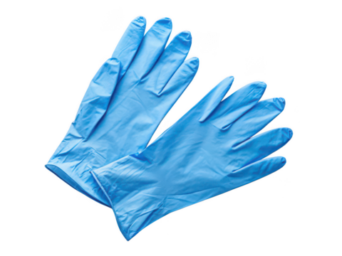 Nitrile gloves, isolated on transparent background