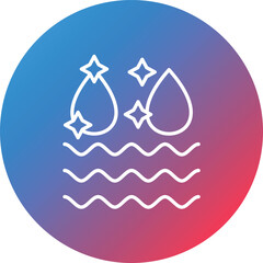 Clean Water Line Gradient Circle Background Icon