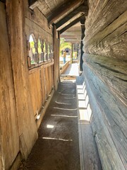 Old wooden corridor. Oslo, Norway