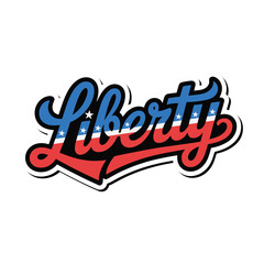 Patriotic liberty wordmark design graphic