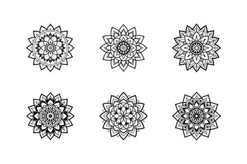 intricate mandala linework vector line art silhouette
