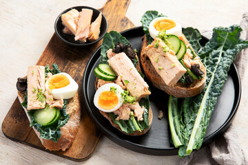 Homemade tuna sandwiches.