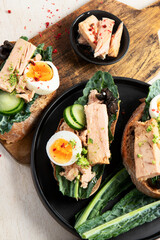 Homemade tuna sandwiches.